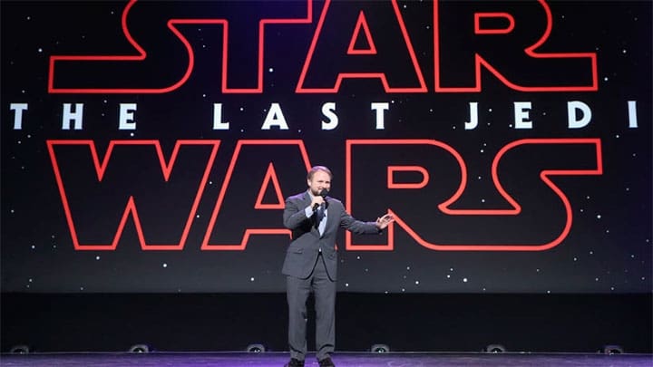 / Rian Johnson, director de 'El Último Jedi', durante una exposición en California. 15 de julio de 2017. Jesse Grant / Gettyimages.ru